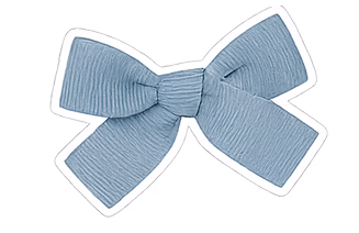 Blue bow sticker