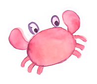 Pink crab sticker